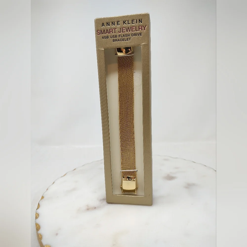 Anne Klein Gold Smart Jewelry Bracelet With 4GB Hidden USB Drive